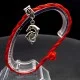 Bracelet red thread amulet against the evil eye with a pendant *Two Dolphins* metal color: silver, size: universal 12-19cm