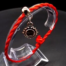 Bracelet red thread amulet against the evil eye with a pendant *Sun* plastic color: gold, size: universal 12-19cm