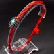 Bracelet red thread amulet against evil eye with pendant *Eye of Fatima* metal color: silver, size: universal 12-19cm
