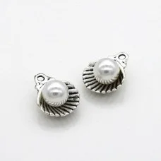Metal pendant "Pearl" metal color: antique silver