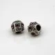 Euro Bead Charms Alloy + Rhinestones, Barrel, Color: Antique Silver, Rhinestone Color: Lilac, Size: 11x9mm, Hole: 5mm