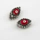 Metal bead "Charm" Color: Antique silver with red eye, Size: 15x10x10mm, Hole 5mm
