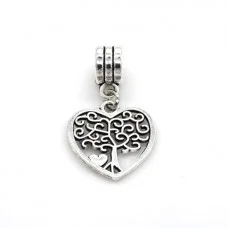 Metal bead charm "Tree of life heart"