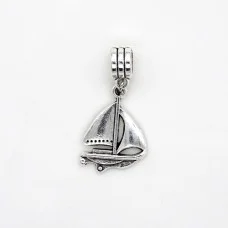 Metal bead charm "Sailboat"