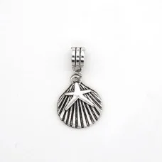 Metal bead charm "Shell with starfish"