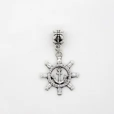 Metal bead charm "Helm with anchor"