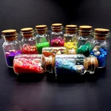 Marine souvenir *Bottle with sand* in a package of 12 pieces, different colors of sand.