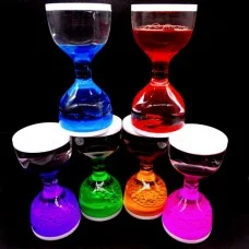 Hourglass antistress oil inside colored gel. Size: height-11cm, width-5.5cm