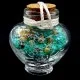 Marine souvenir glass bottle in the shape of a heart